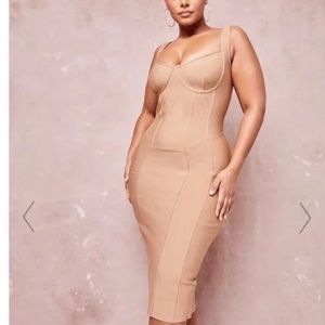 Pretty Little Thing Stone Bandage Dress.